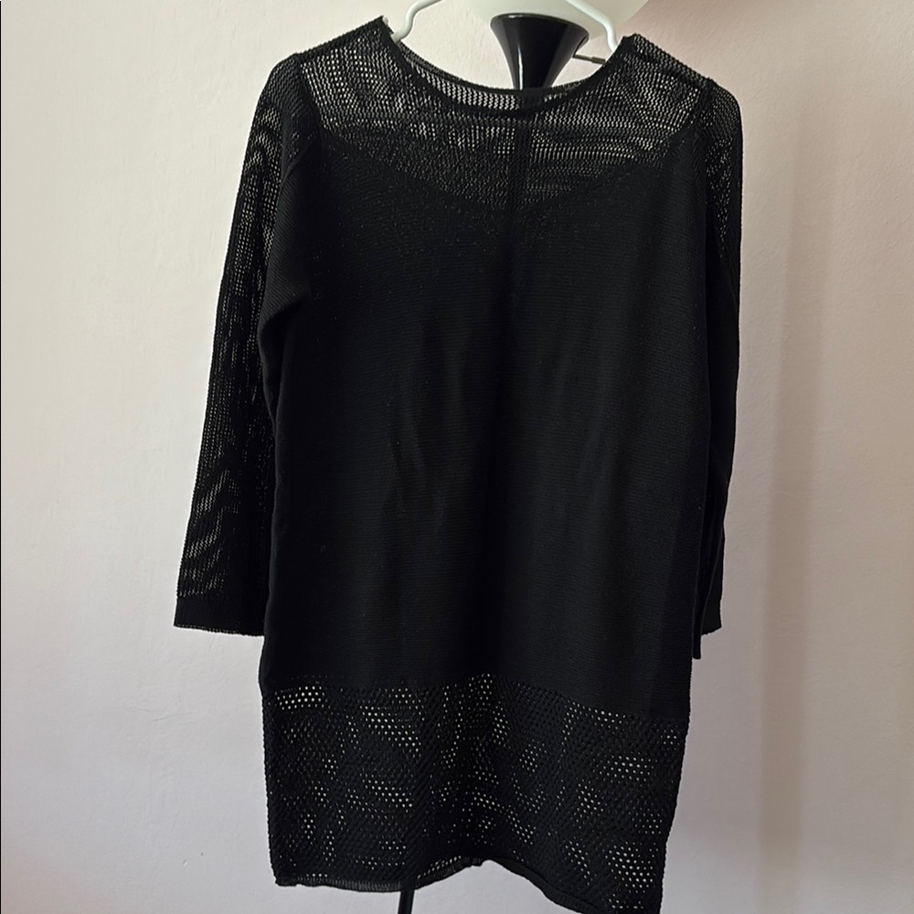 Black Long Sleeve Crew Neck Sheath Dress